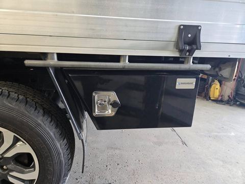 Underbody toolbox fitted under a ute tray