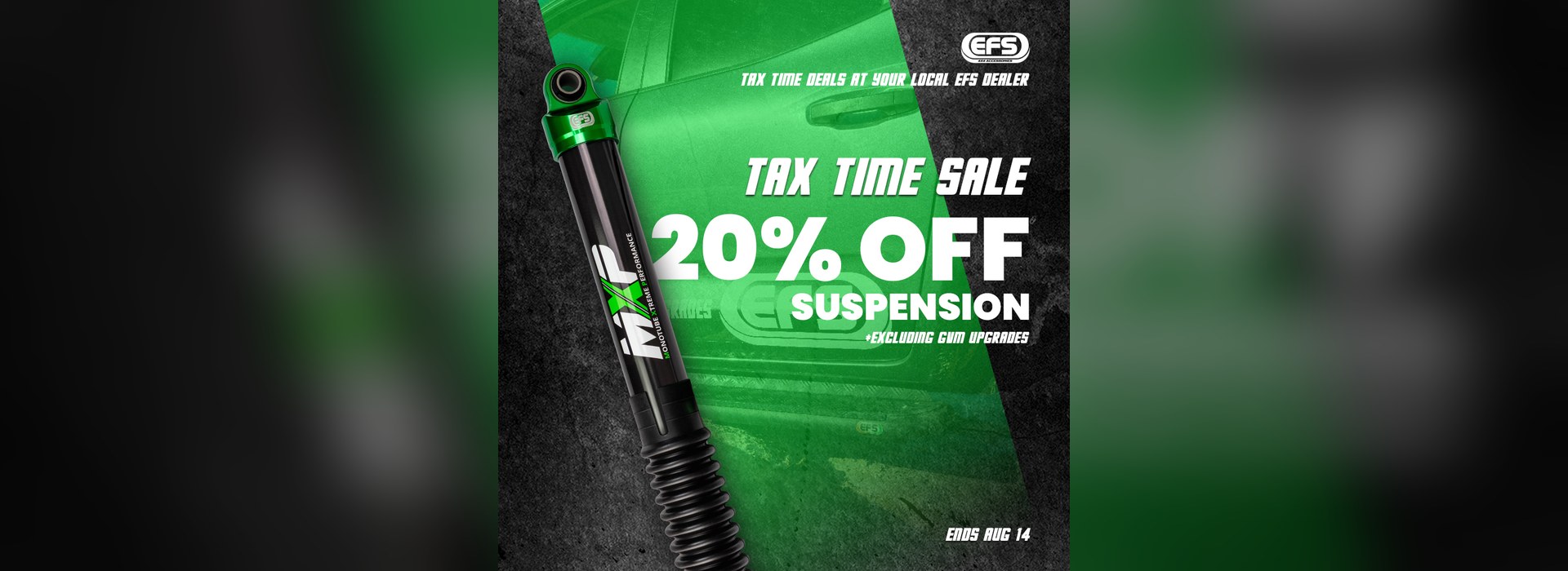 EFS Tax Time Sale — 20% Off Suspension