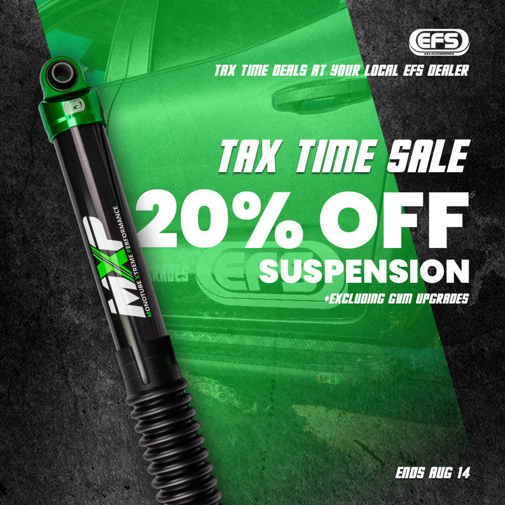 EFS Tax Time Sale - 20% off suspension excluding GVM upgrades, ends August 14